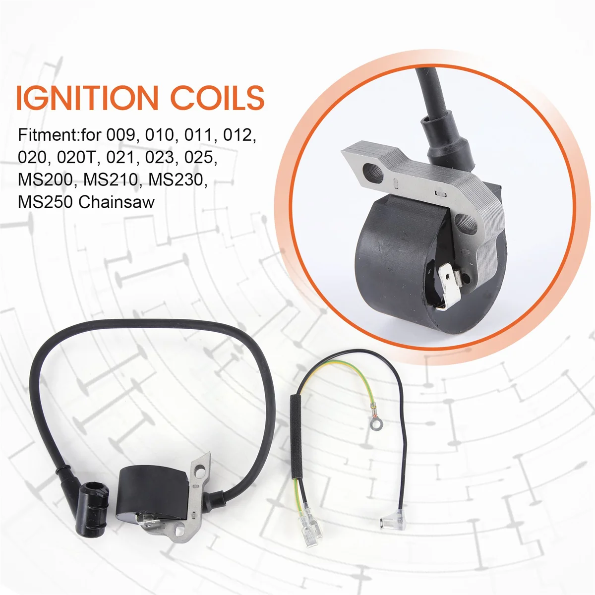 Катушка зажигания высокого напряжения для STIHL 009 010 011 012 020 021 023 025 MS200 MS210 MS250