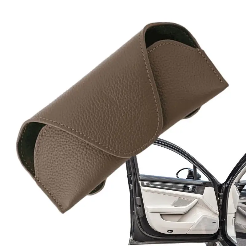 Солнцезащитные очки портативные тонкие универсальные из искусственной кожи с