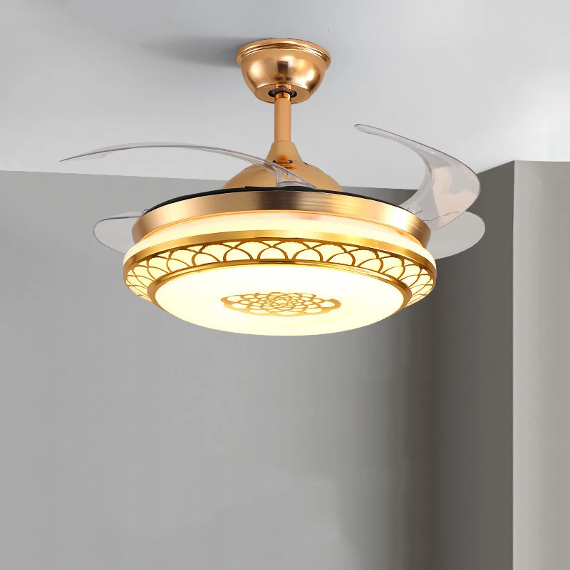 Потолочный вентилятор с преобразователем частоты невидимый светодиодный лампа