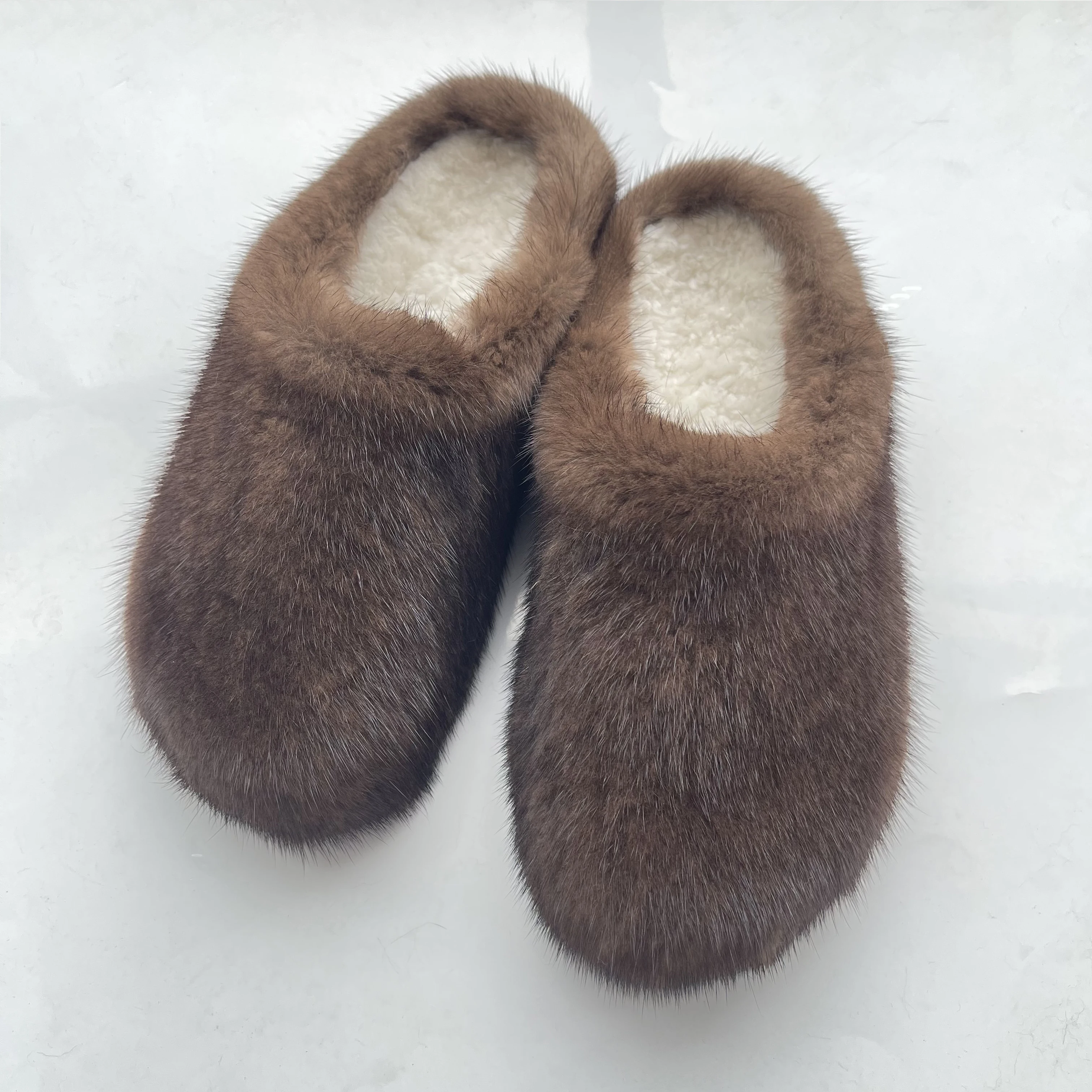 Зимняя женская обувь роскошные норковые тапочки Muller модные плюшевые мягкие и