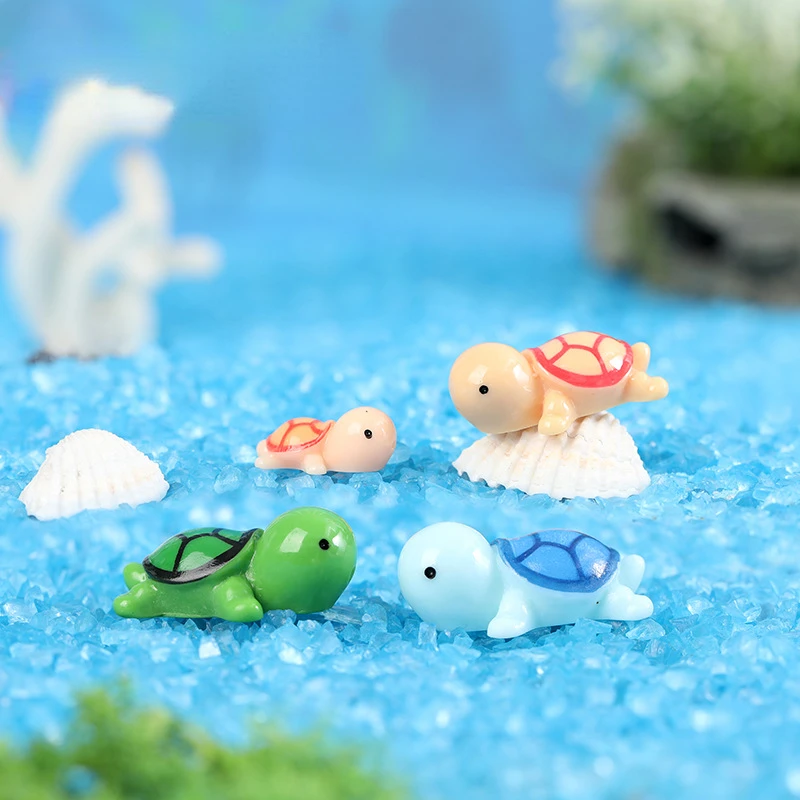 

5Pcs Mini Colorful Turtle Figurines Resin Craft Dollhouse Bonsai Garden Micro Landscape Decor Home Decoration Accessories