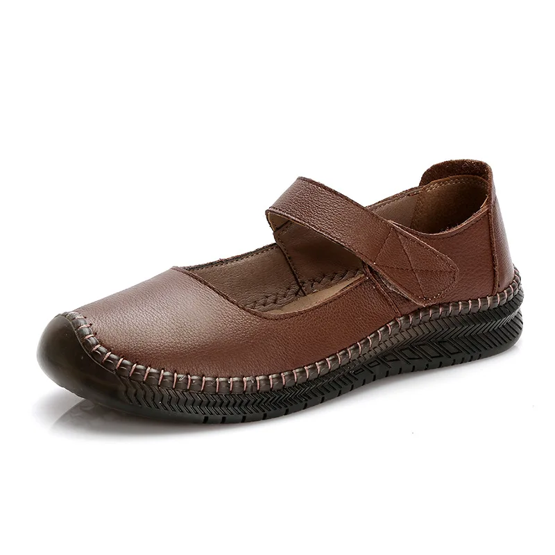 

2022 Genuine Leather Flat Shoes Spring Women Comfort Flats Flowers Ladies Shoes Casual Loafers Female Soft Bottom Single Shoes