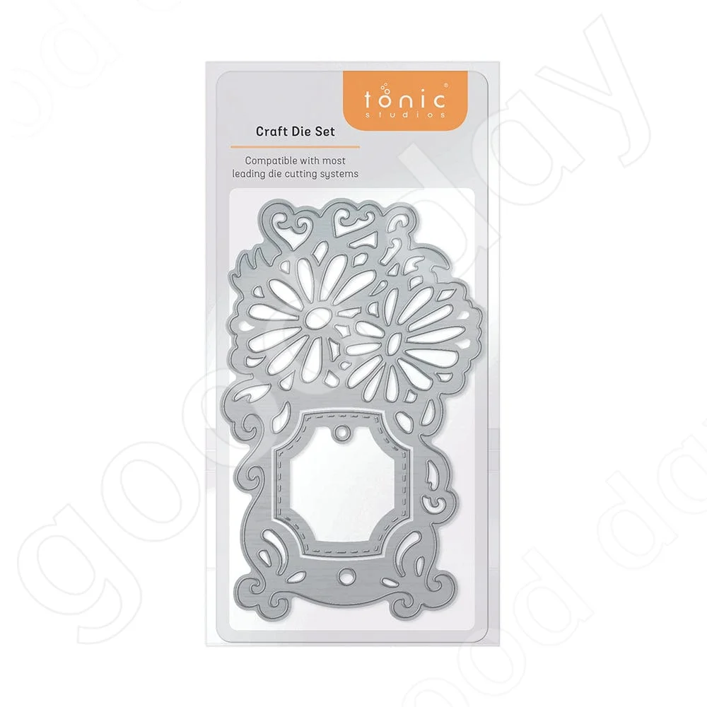 

New Arrival 2022 hot sale Double Daisy Tag Metal cutting Dies Scrapbook Diary Decoration Embossing Template Diy Card Handmade