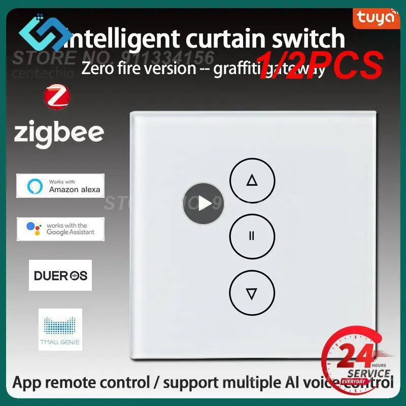 

1/2PCS Tuya Zigbee Smart Curtain Switch Remote Control Blinds Engine Roller Shutter App Timer Google Home Alexa Echo Smart Home