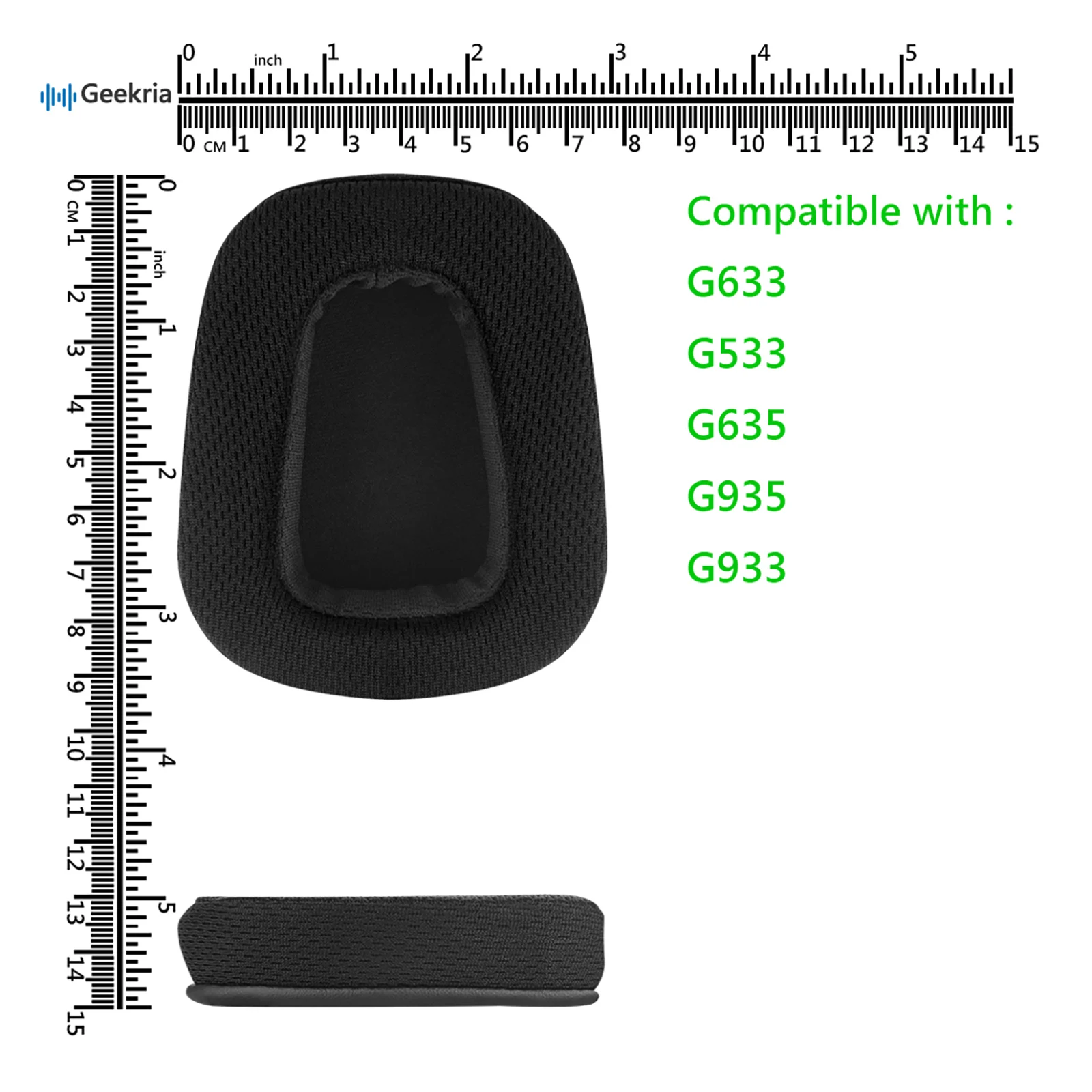 Сменные амбушюры Geekria QuickFit из сетчатой ткани для наушников Logitech G533 G633 G635 G933 G9335