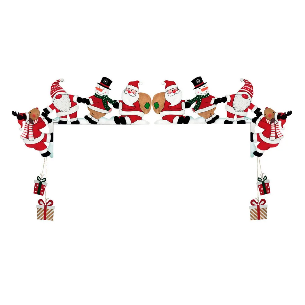 1 шт. рождественская дверная угловая рама украшение снеговик олени мотивы рамка с