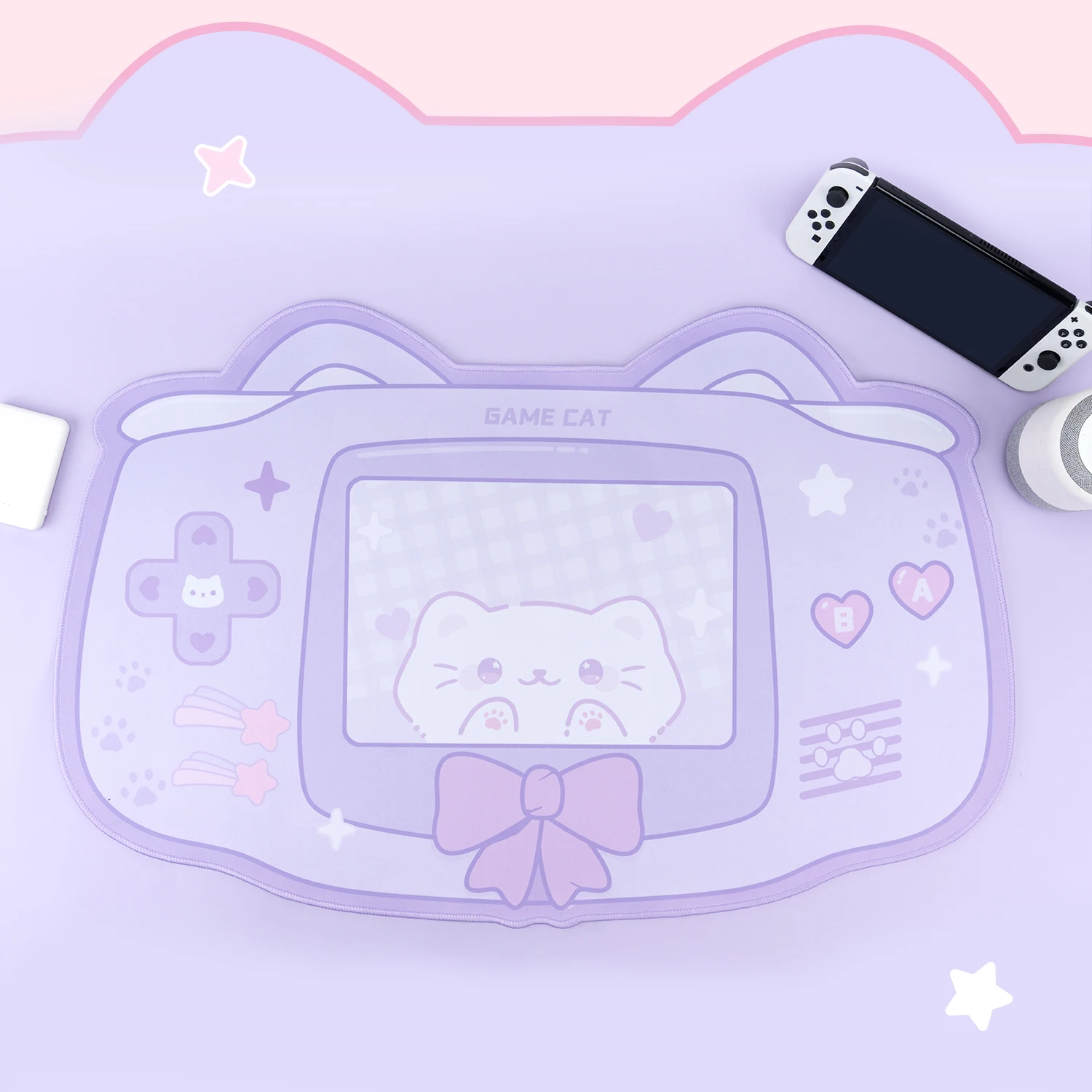 Extra Large Kawaii Retro GBA Gaming Mouse Pad Cute Pink Sakura Bunny XXL Desk Mat Water Proof Nonslip Laptop Desk Accessories
