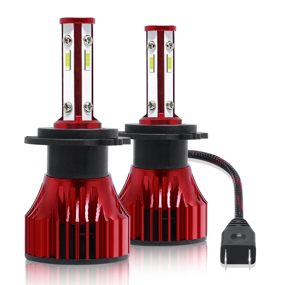 

4 Sides H4 H7 LED Lights for Car 50W H1 H11 H8 H9 Headlight Bulbs White H3 H13 9005 HB3 9006 HB4 Auto Lamp 12V 1860 Chips