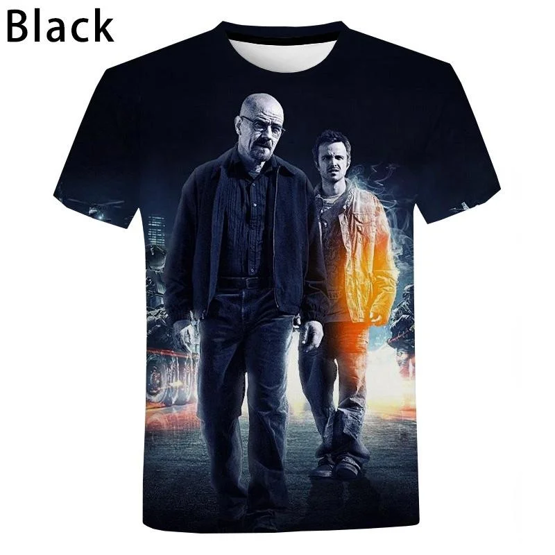 

New Fashion Men Women T Shirt Breaking Bad Heisenberg 3D Printed Unisex TShirts Streetwear Summer Cool Oversize Tees Tops Clothe