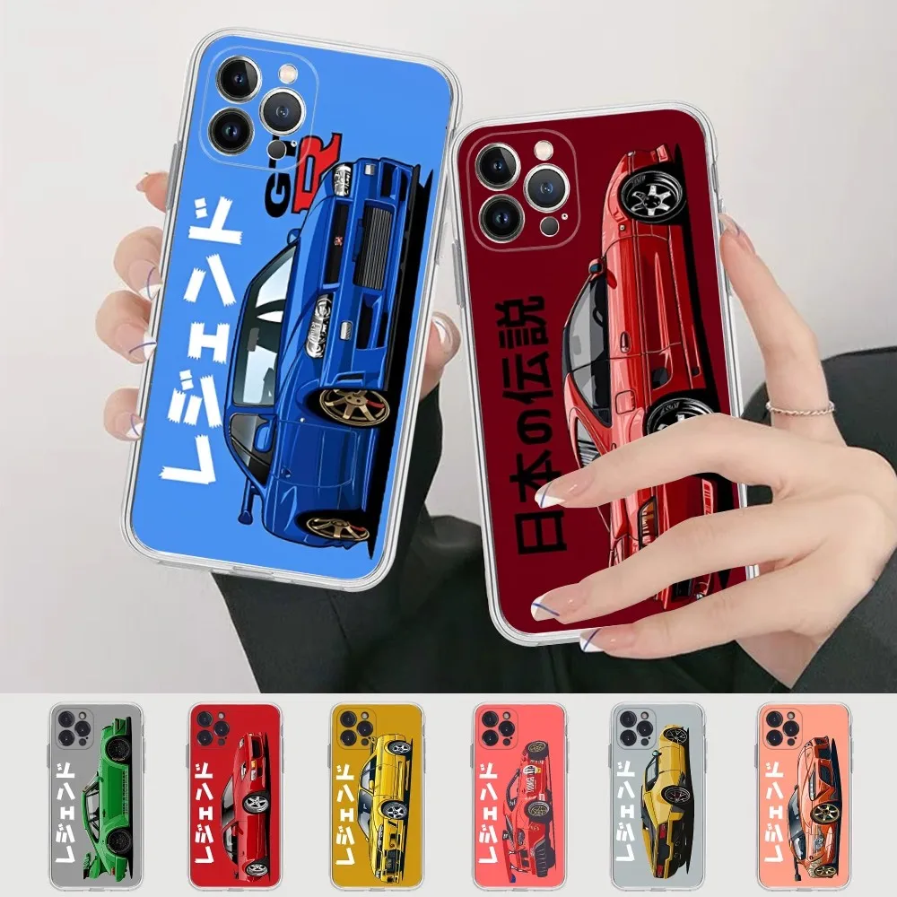 

Japan JDM Sports Cars Comic Phone Case For iPhone 14 13 12 Mini 11 Pro XS Max X XR SE 6 7 8 Plus Soft Silicone Cover