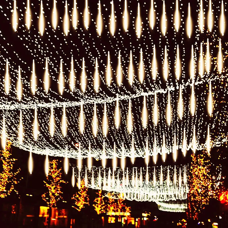 

Уличная светодиодная гирлянда для метеоритного душа, водонепроницаемый шнурок для улицы, патио, Свадебные Рождественские Праздничные украшения, 3 набора