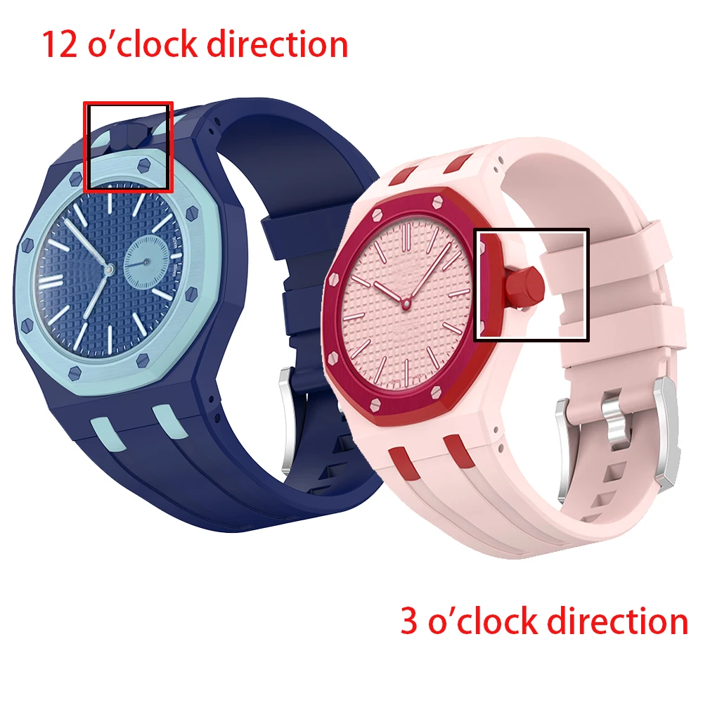 Фото Чехол для ПК 2-в-1 и силиконовый ремешок для Swatch x AP Royal Pop Pocket Watch, сменный ремешок для наручных часов, аксессуары для ремешков №3