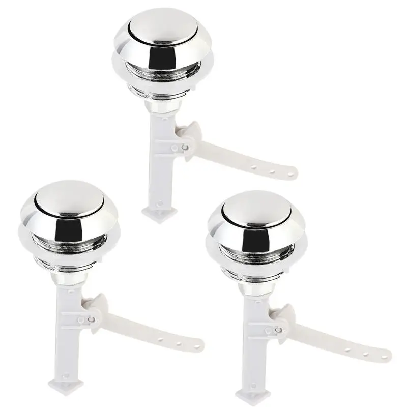 

3pcs Toilet Tank Push Button Single Round Closestool Tank Push Button Toilet Tank Button for Toilet Bathroom
