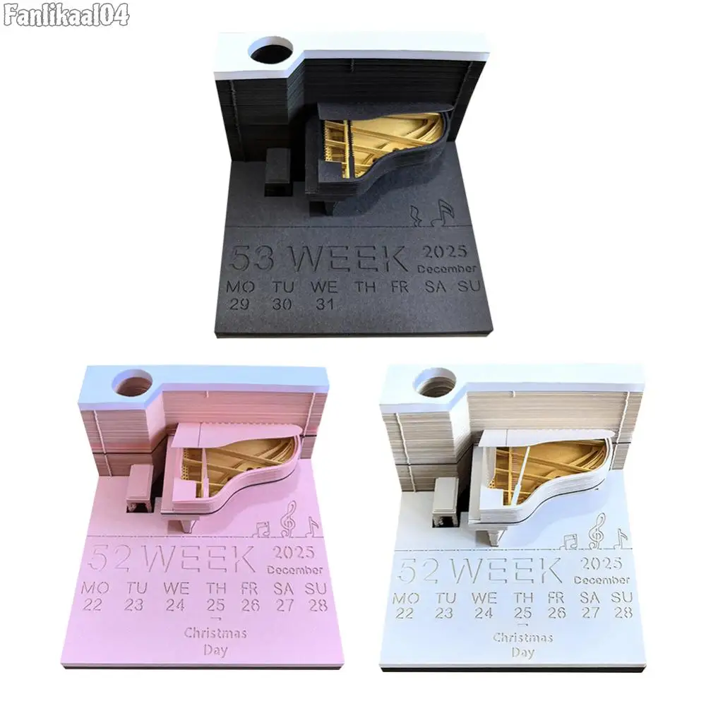 Настольный календарь на фортепиано 2025 год 3D резьба по бумаге художественный