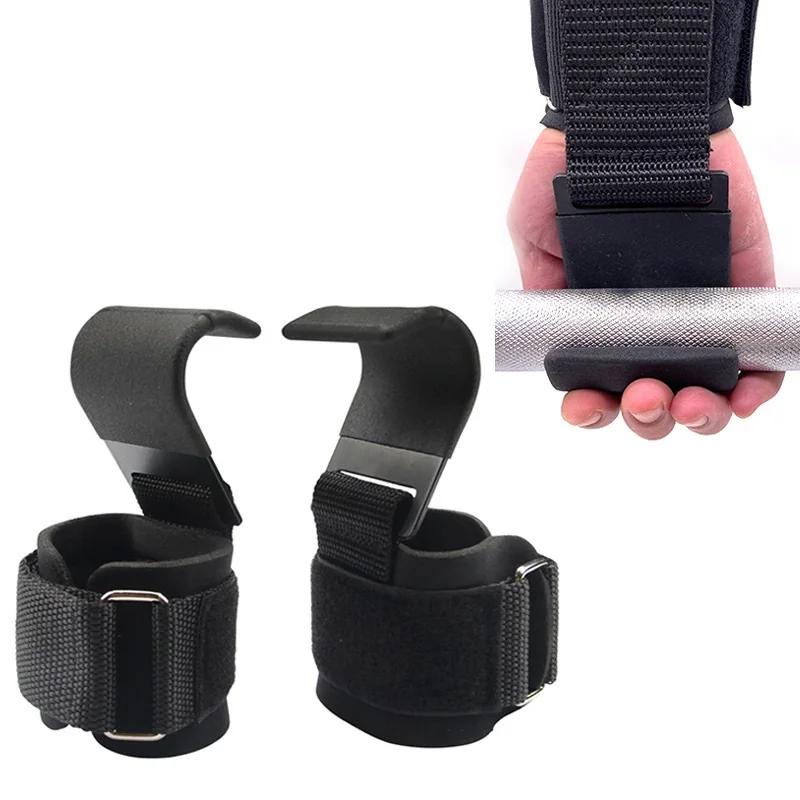 Weight Lifting Hook Fitness Gloves Hand-Bar Wrist Straps Heavy Duty Pull-ups Power Lifting Bodybuilding Deadlifts Training Grips