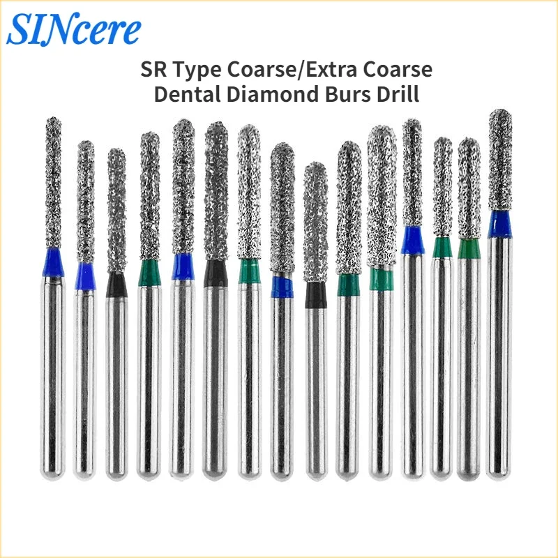 

Алмазные буры SR-типа грубые/очень грубые зубные, 1,6 мм, хвостовик FG, стоматологический Полировочный шлифовальный инструмент, 10 шт.