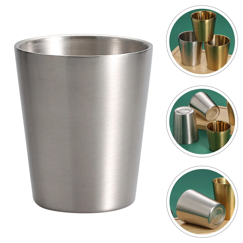 

Cup Metal Stainless Steel Cups Drinking Shot Water Glass Mugtumblers Glasses Tumbler Pint Camping Cocktaildouble Stackable