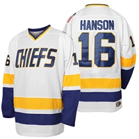18 jeff slap shot movie hockey jersey dabuliu hanson brothers charlestown chiefs 16 jack 17 steve 96 glatt
