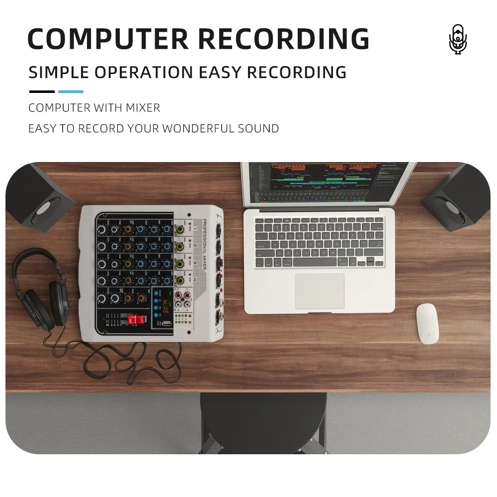 Многофункциональная 6-полосная микшерная консоль MIX400 DJ миксер звуковая карта с USB