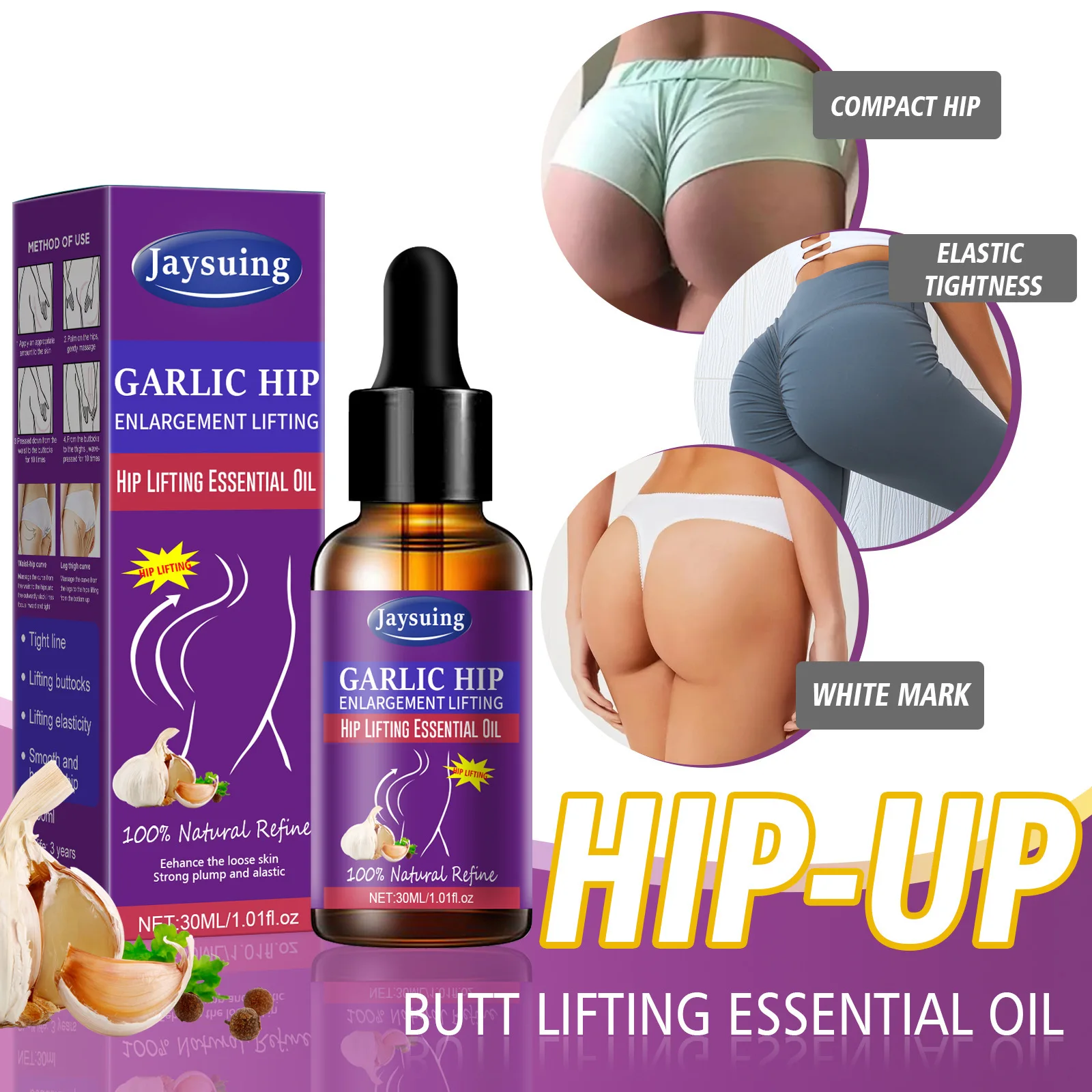 1pcs 30ml Sexy Hip Buttock Enlargement Essential Oil Cream Effective Lifting & Firming Hip Lift Up Butt Beauty Big Ass