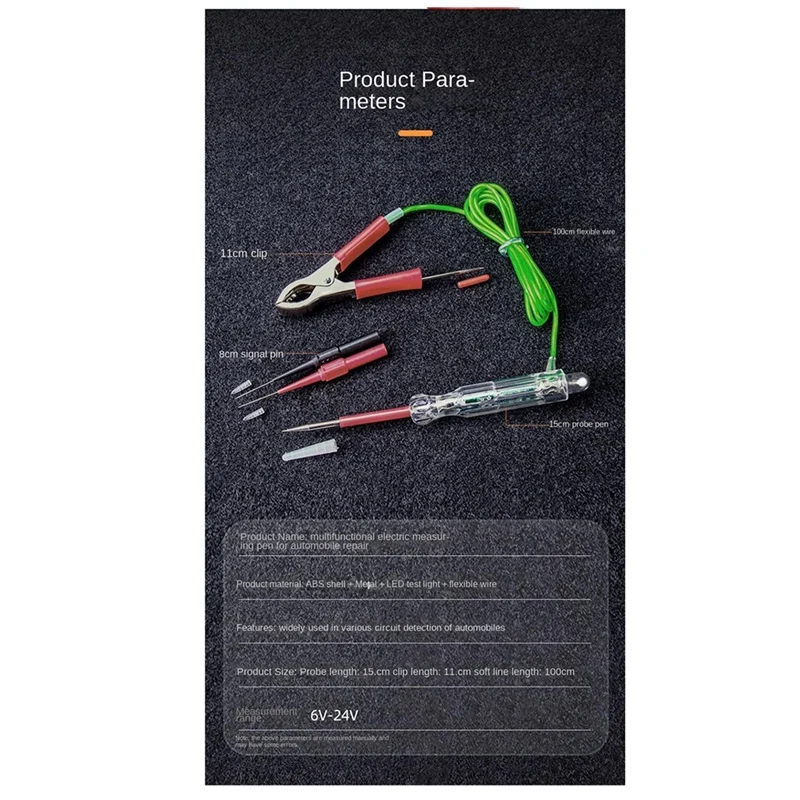 6 В-24 В автомобильная тестовая ручка полярности многофункциональная
