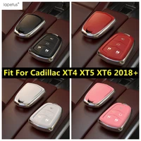 tpu car key case cover shell chain decoration protector trim accessories interior kit for cadillac xt4 xt5 xt6 2018 2022