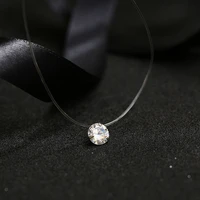 new fashion invisible transparent fishing line necklace zircon choker necklace for women jewelry fishing line chains necklace
