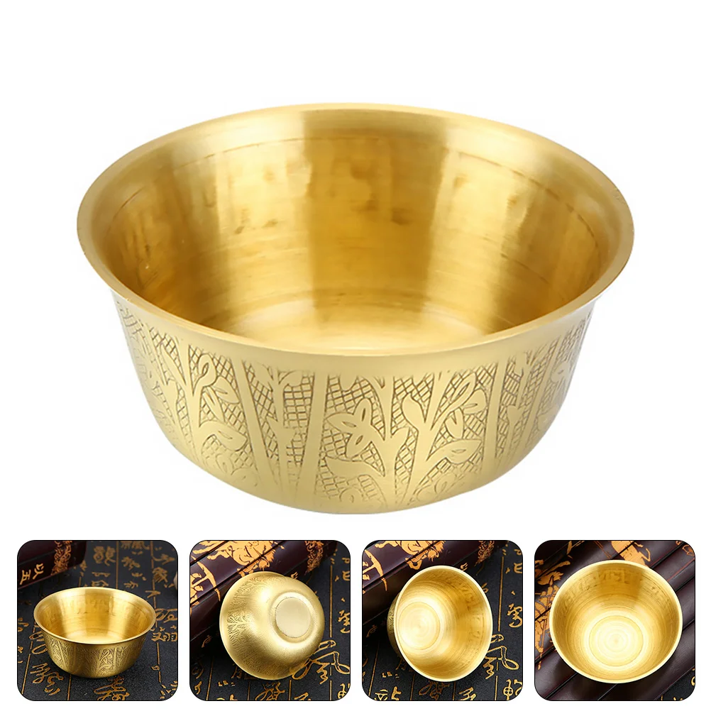 

Bowl Offering Water Tibetan Bowls Meditation Copper Temple God Holy Brass Altar Yogaashtray Old Churchritual Table Adornment
