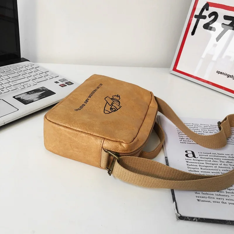 Винтажные сумки через плечо из крафт-бумаги для женщин маленькая