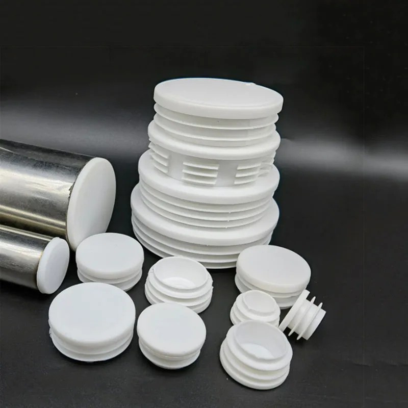 13mm~76mm White Plastic Table Chair Feet Cap Round Caps Tubing Insert Plugs Hole Cover Pipe End Stopper