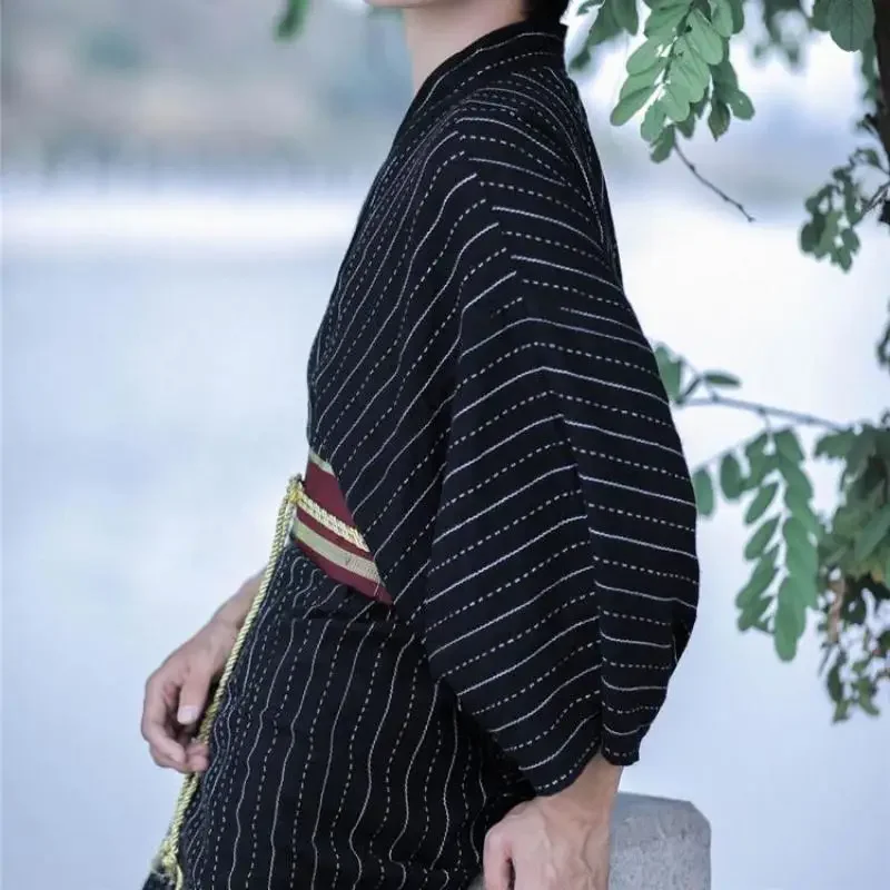 Традиционное японское кимоно самурая для мужчин юката купальный халат Hekoobi