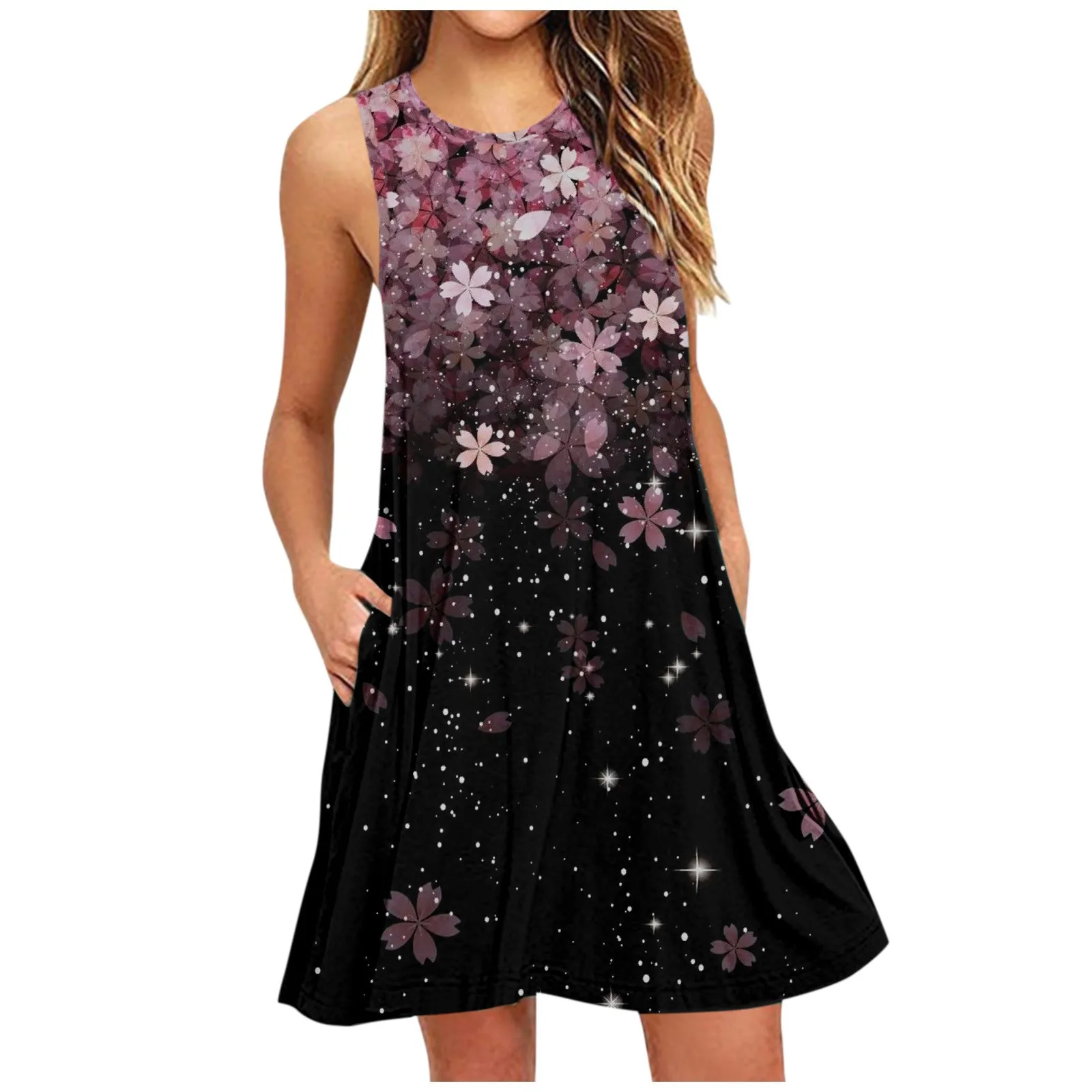 

Summer Dress For Women Casual Printed V-Neck Short-Sleeve Beach Dress Summer Dress Women 2023 Women Evening Dress Long