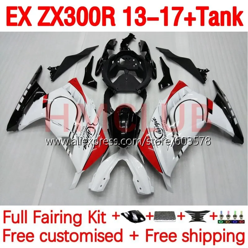 

+ Бак для KAWASAKI NINJA ZX-3R ZX 300R EX300 ZX3R ZX300R 13 14 15 16 17 2013 2014 2015 2016 Обтекатели 202No.65 красный белый