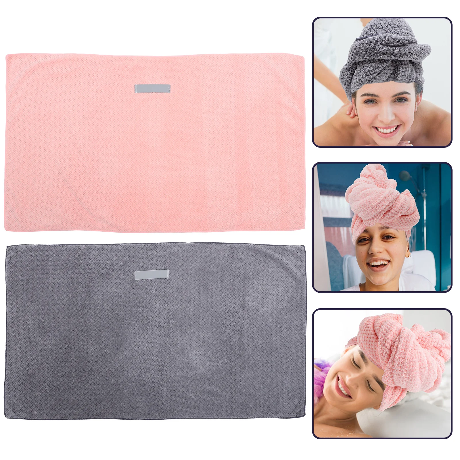 

2 Pcs Dry Hair Cap Shower Headscarf Towel Wrap Turbans Wet Towels Fast Drying Coral Fleece Rapid Women's