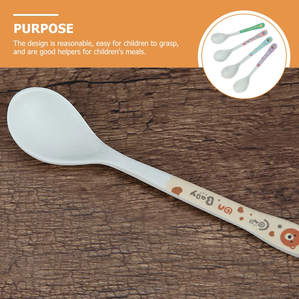 4 шт. детские ложки для кормления детская посуда самостоятельного тренировочные