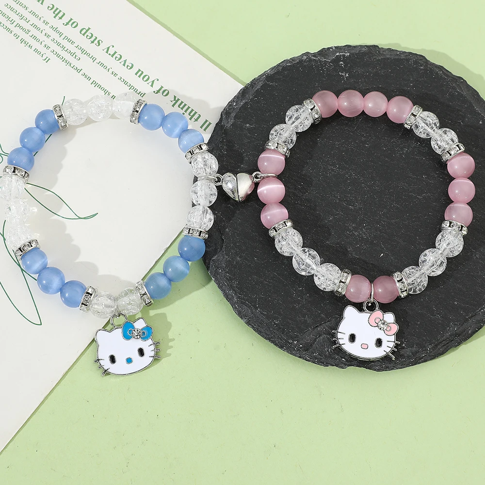 Комбинированный японский Модный милый браслет из бисера Hello Kitty DIY