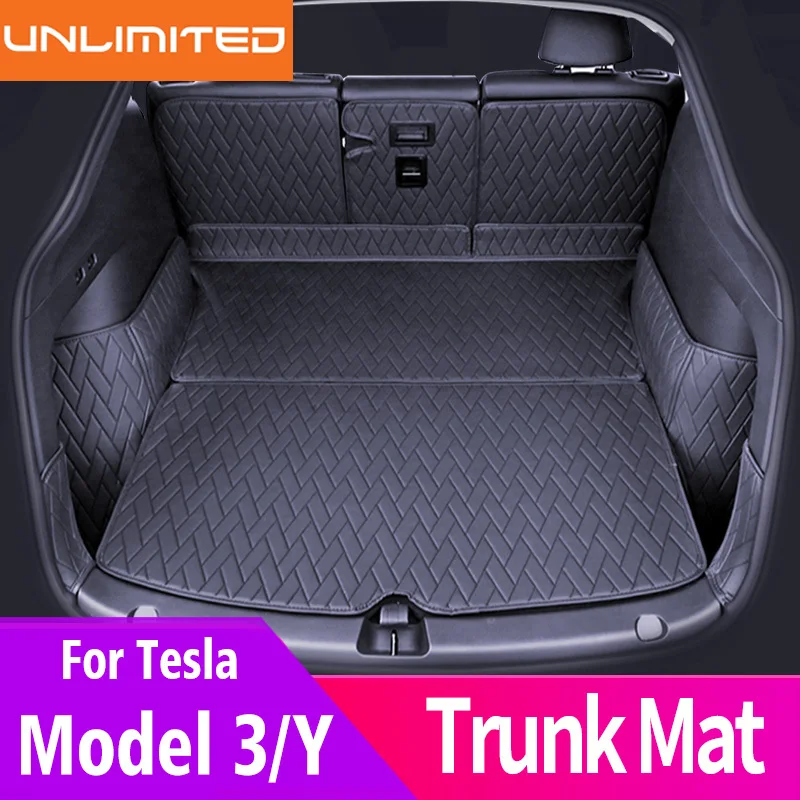 

Кожаный коврик для багажника Tesla 2021-2023, модель Y, аксессуары для украшения интерьера