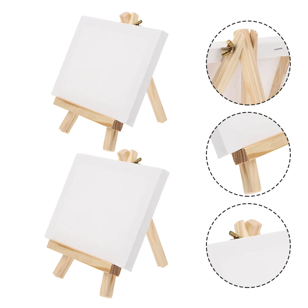 

2 Sets of Wood Display Stands Drawing Display Brackets Display Stands Painting Racks for Picture Display Home Painting