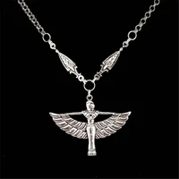 vintage new egyptian goddess isis ancient egyptian god wing pendant necklace charm jewelry fashion gifts for men and women