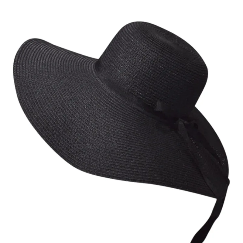 

Hot Women's Wide Brim Summer Beach Sun Hat Lady Straw Floppy