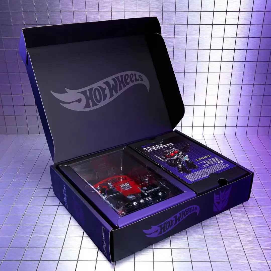 Фото Оригинальные трансформеры Hot Wheels RLC Nemesis Prime G1, совместимая схема темного цвета, двойная форма, масштаб 1/64, модели автомобилей из сплава, игрушки №4