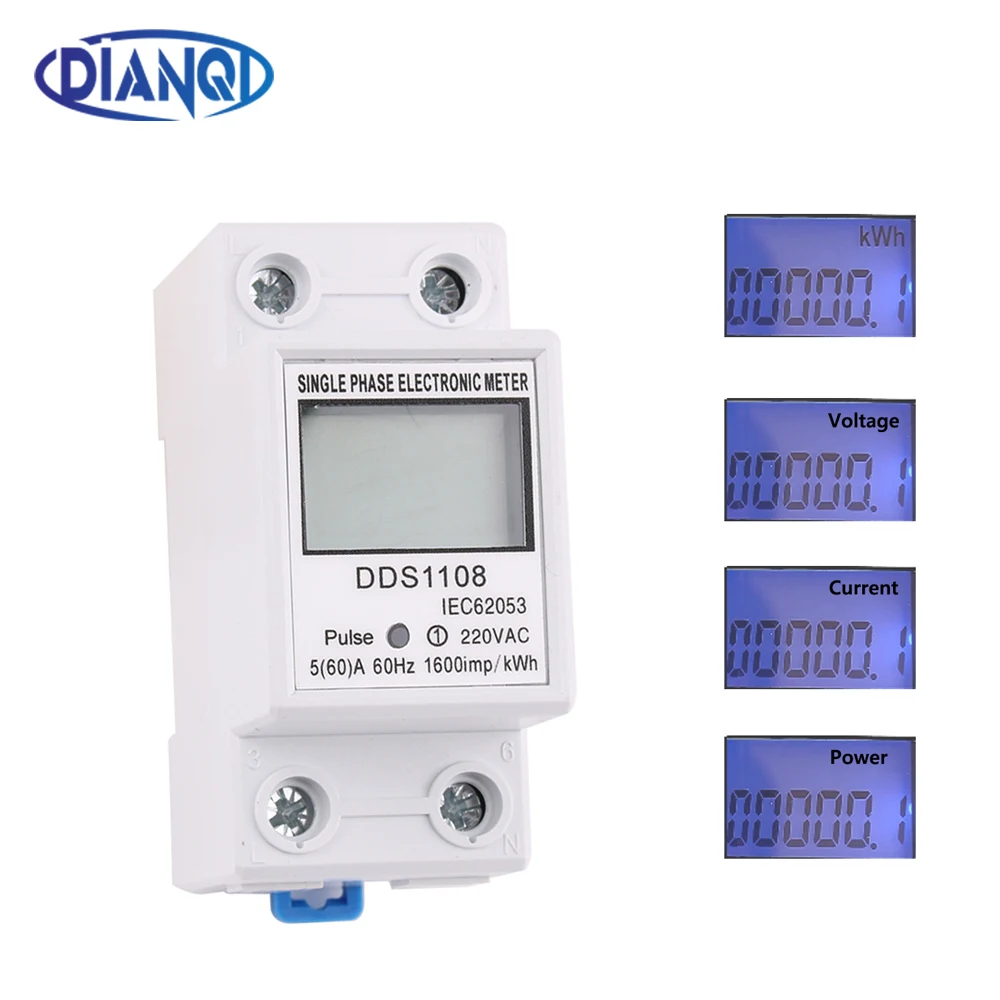 

Дисплей потребления энергии на электрической проволочной рейке, Din 50 Гц/60 Гц, цифровая энергия, два стандарта, кВт/ч