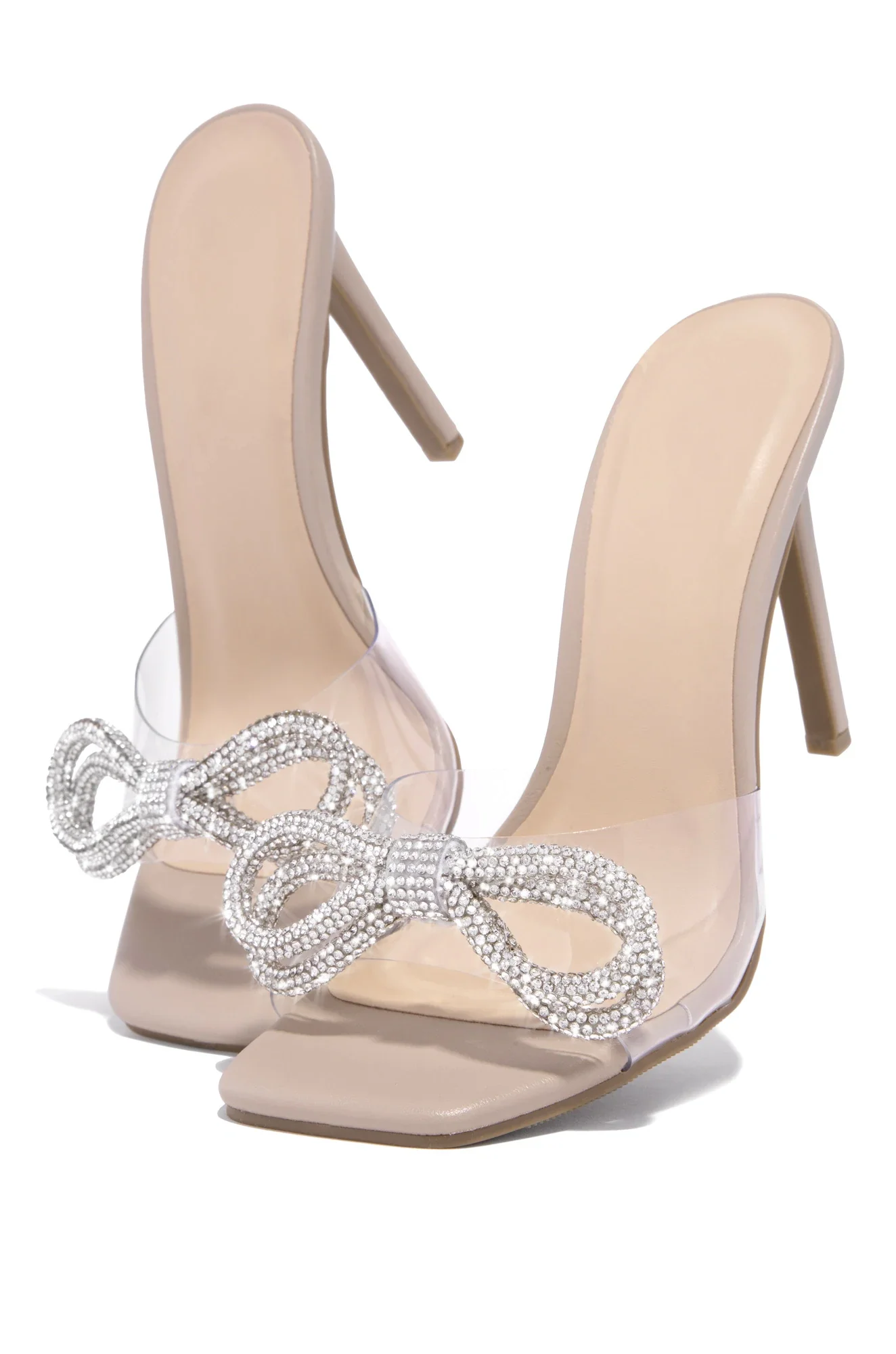 

2022 summer transparent one word with stiletto open toe sandals simple and comfortable party sandals and slippers