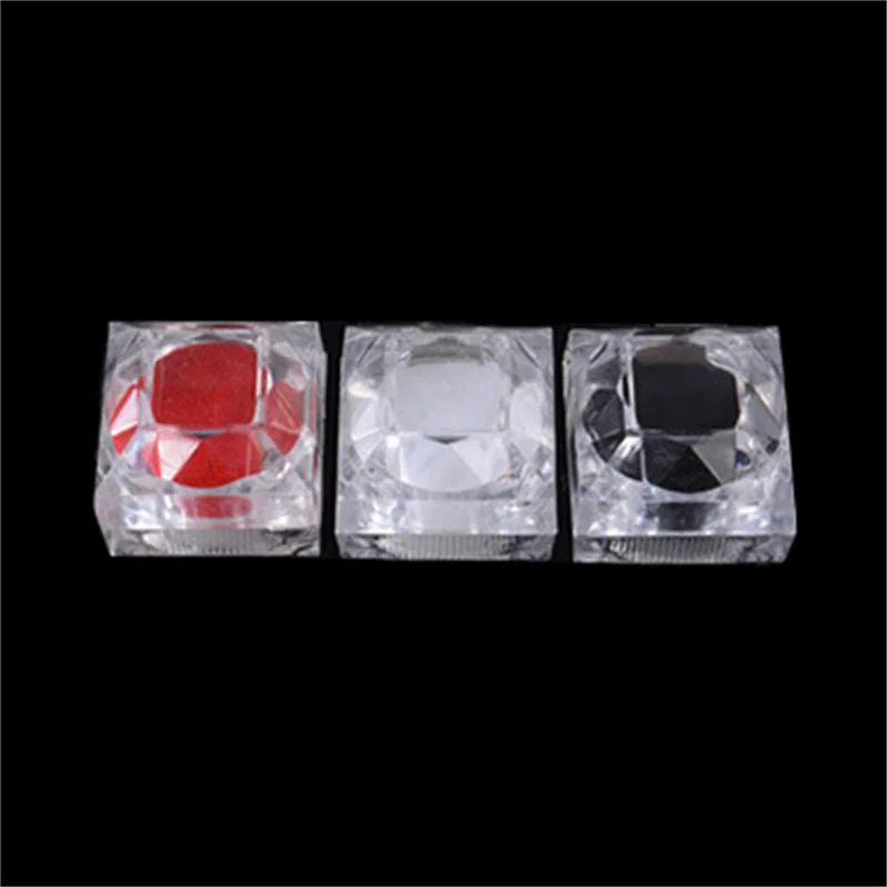 Wholesale Acrylic Crystal Ring Earrings Display Boxes Storage Organizer Package Case Transparent Jewelry Box Colors Square Box