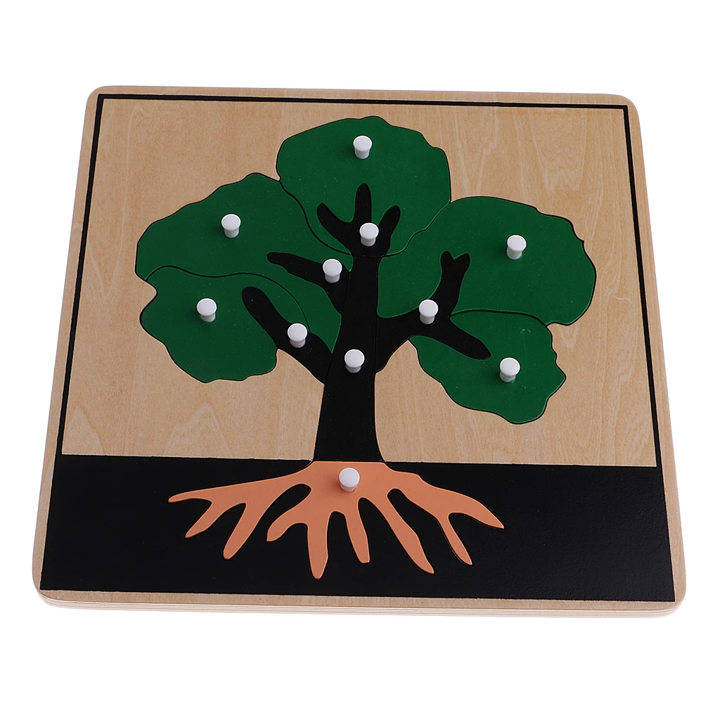 Montessori Botany Material - 3 Plant Shape Puzzles for Kids Educational Toys