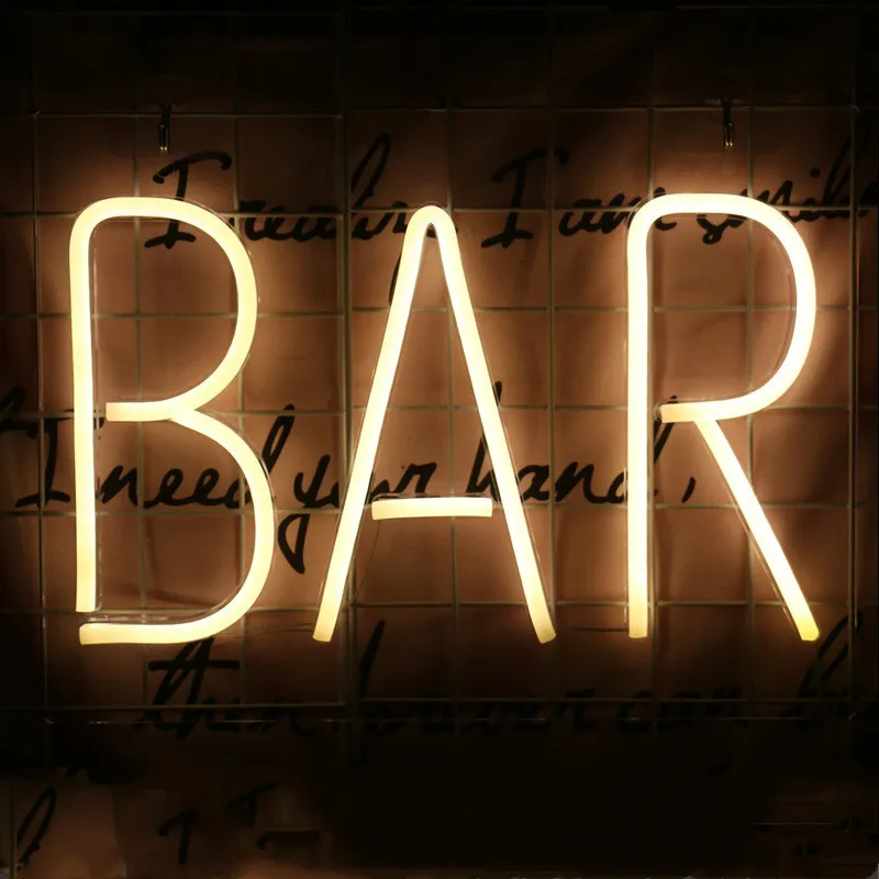 LED BAR Neon Sign Light for Bar KTV Snack Shop Decor Juice Letter Neon Lamp Tube Christmas Wall Decor with Remote Control images - 6