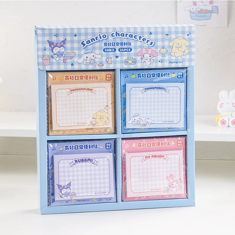

24pcs Sanrio Memo Pad Anime Cinnamoroll Kuromi My Melody New Index Tabs Page Kawaii School Stationery Office Supplies Notepad