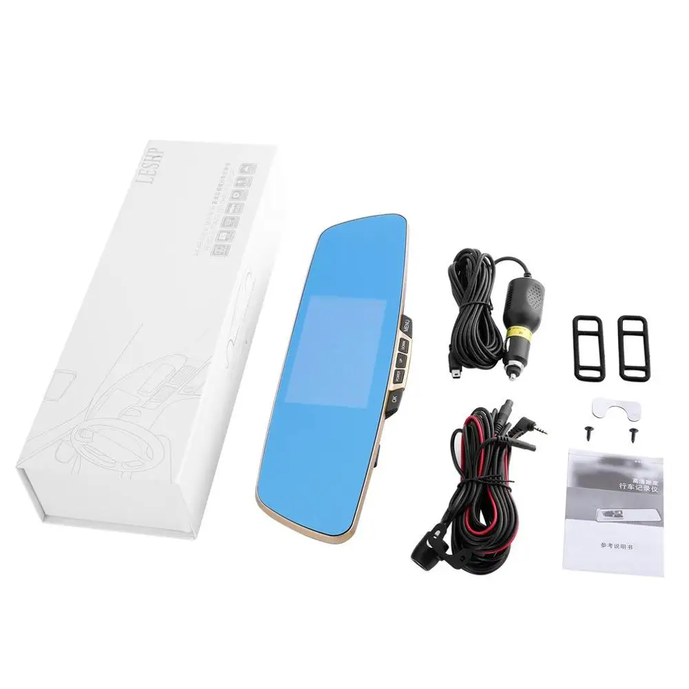 

F3C Dual Lens 4.3 TFT Rearview Mirror Dual Channel Dash Cam with Car Recorder and Reverse Parking System 1080P HD 140 Angle