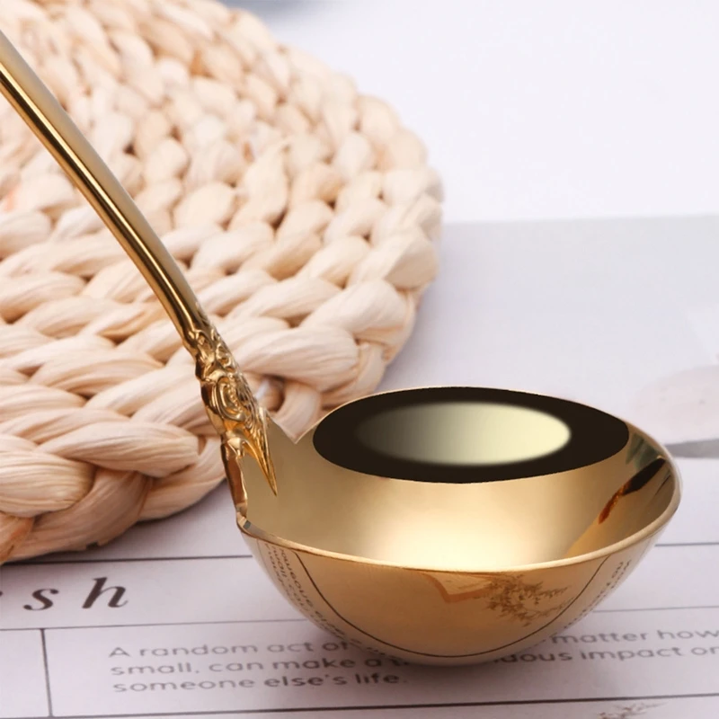 

Kitchen Accessories Gold Scoop Tablewares Gold Plated Soup Serving Spoon