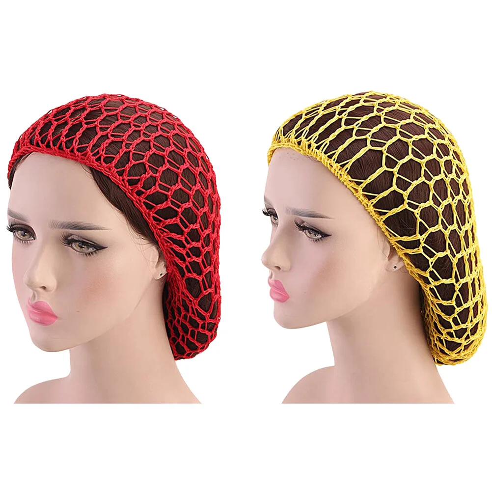 

2 Pcs Protective Cap Stretch Headbands Women Woman Curly Hair Bonnet Sleeping